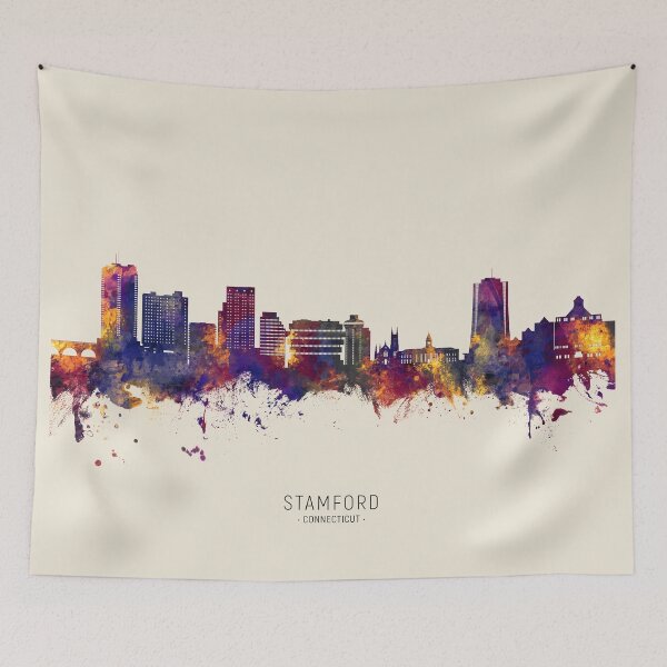 Item preview, Stamford Connecticut Skyline designed and sold by ArtPrints.