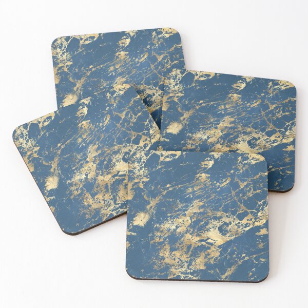 Item preview, Blue And Gold Marble  designed and sold by RED FIR.