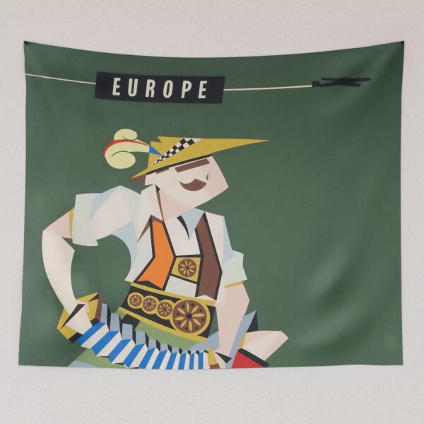 Item preview, 1954 Qantas Travel Poster Europe designed and sold by SuperMerchMan.