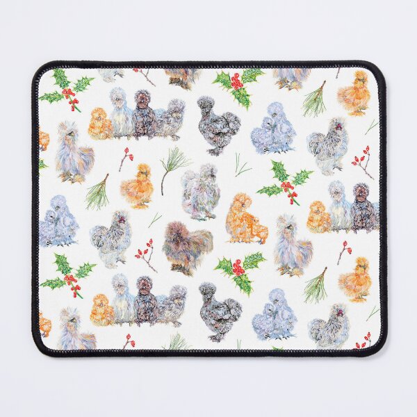 Item preview, Silkie Chicken Winter Holiday Pattern designed and sold by becca-boyce.