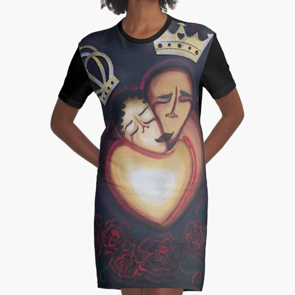 LOVERS EMBRACE Graphic T-Shirt Dress