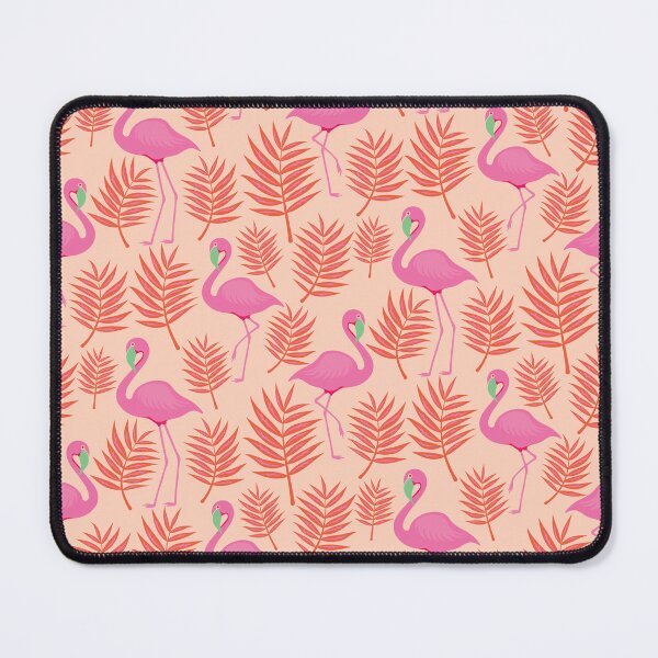 Item preview, Pink Flamingos with Palm Tree Branches Pattern designed and sold by EliveraDesigns.