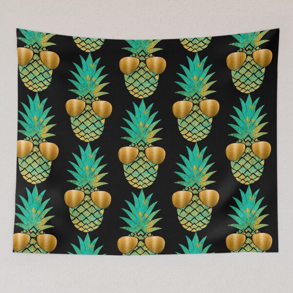 Item preview, Boujee teal and gold pineapple with sunglasses  designed and sold by 1DaisyChainLane.