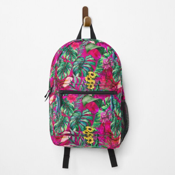Item preview, Exotic pink fuchsia forest, leaves and flowers tropical pattern, botanical illustration, floral illustration designed and sold by ZeinabTaha.