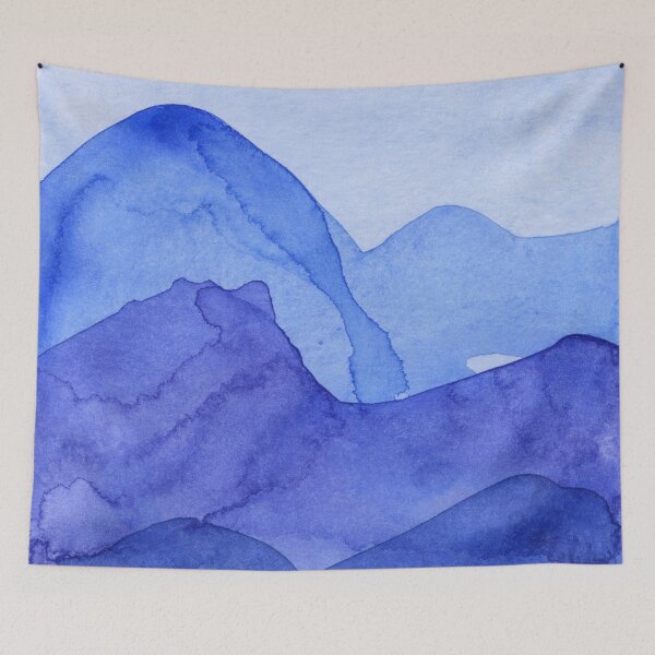 Item preview, Blueland I / Mountains in Blue / Watercolor Painting designed and sold by christianmerz.