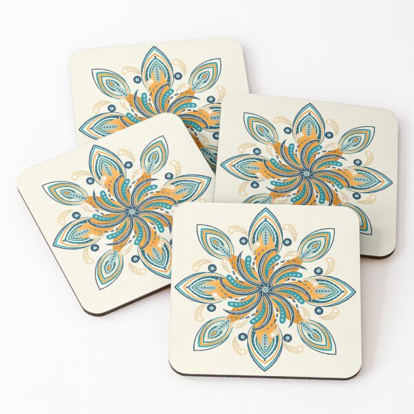 Item preview, Surfers mandala - orange and teal palette designed and sold by Home Cyn Home.
