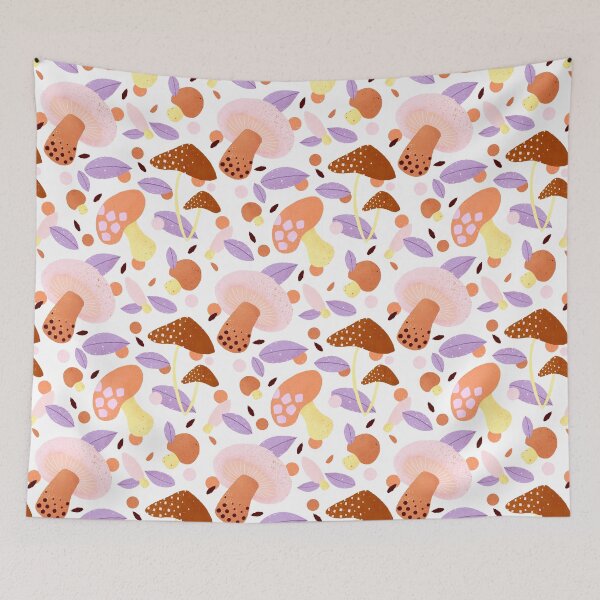 Item preview, Mushroom pattern - warm palette designed and sold by Home Cyn Home.