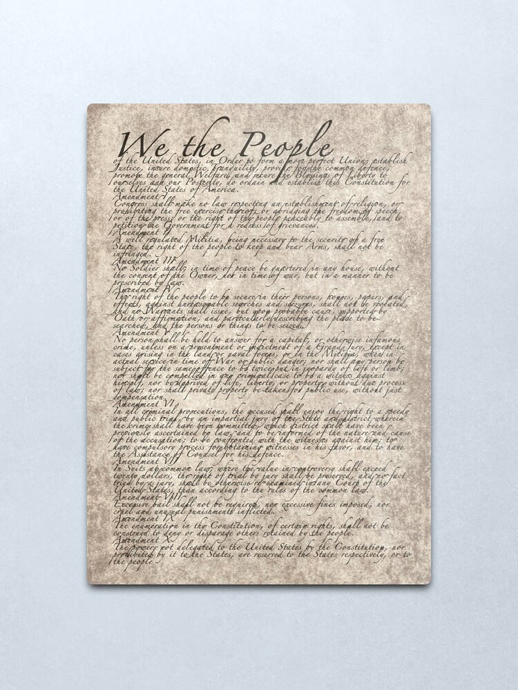 Alternate view of US Constitution - United States Bill of Rights Metal Print