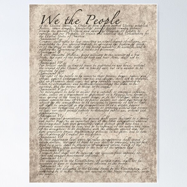 Printable Pocket Bill of Rights, Patriotic Party Favor