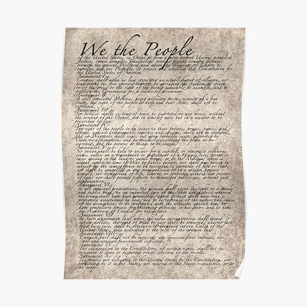 US Constitution - United States Bill of Rights Poster