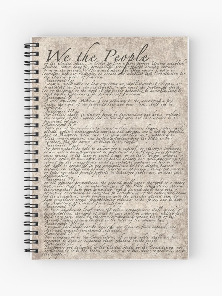 Bill of Rights, US Constitution Spiral Notebook for Sale by  LoveAndDefiance