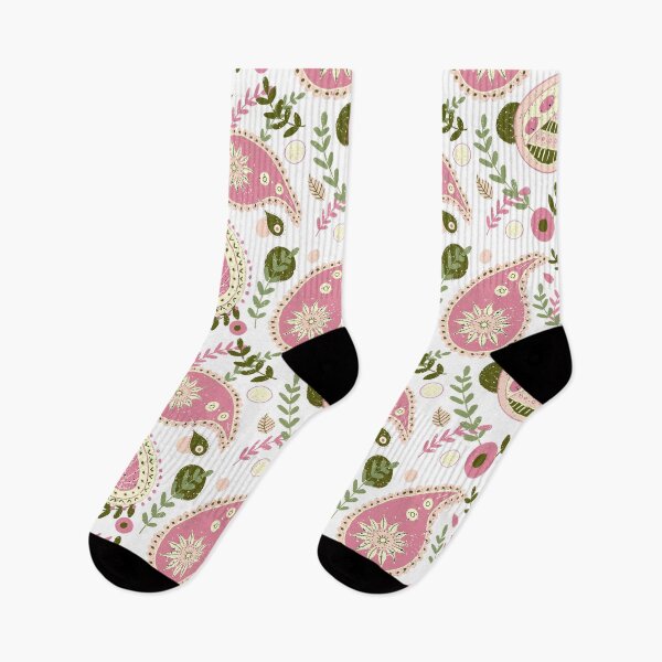 Item preview, Pink and green paisley pattern  designed and sold by Home Cyn Home.