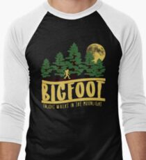 Bigfoot Enjoys Moonlight Walks Shirt Sasquatch Squatchin Men's Baseball ¾ T-Shirt