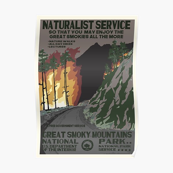 Retro WPA National Parks Poster of Great Smoky Mountains Reimagined for the Future with Climate Change Poster