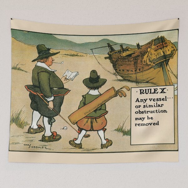 Item preview, Antique golf rule 10 cartoon designed and sold by aapshop.