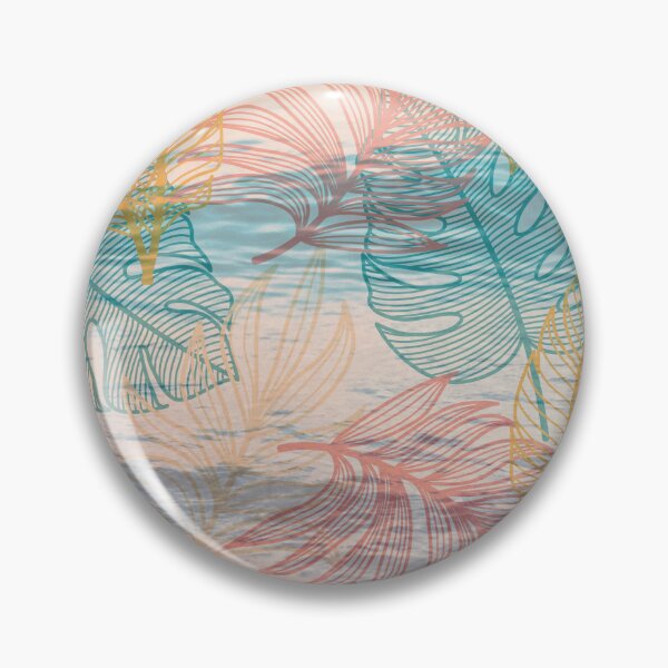 Item preview, pastel ocean with colorful leaf pattern designed and sold by Beeroclock.