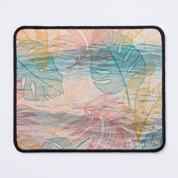 Item preview, pastel ocean with colorful leaf pattern designed and sold by Beeroclock.