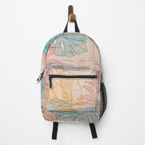 Item preview, pastel ocean with colorful leaf pattern designed and sold by Beeroclock.