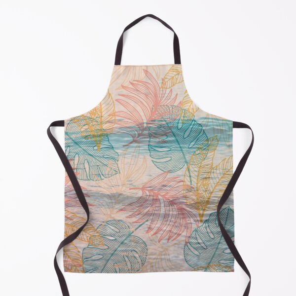 Item preview, pastel ocean with colorful leaf pattern designed and sold by Beeroclock.