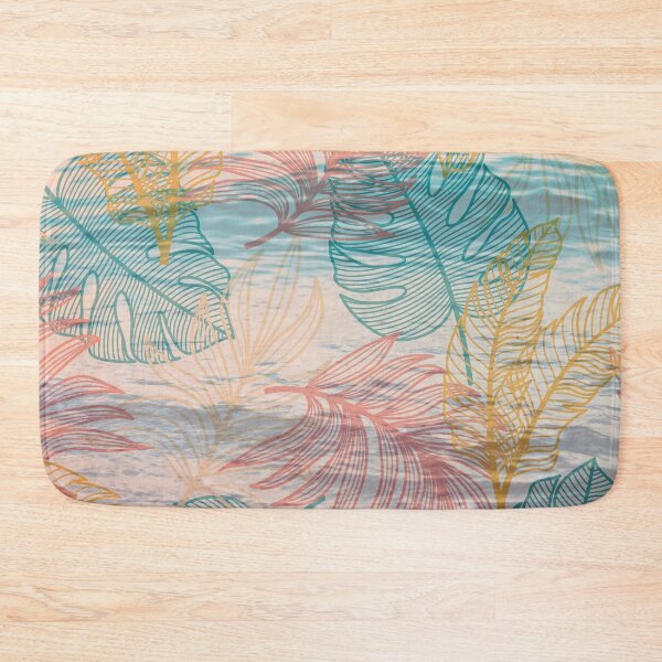 Item preview, pastel ocean with colorful leaf pattern designed and sold by Beeroclock.