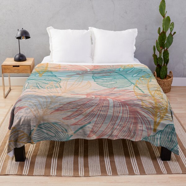 Item preview, pastel ocean with colorful leaf pattern designed and sold by Beeroclock.