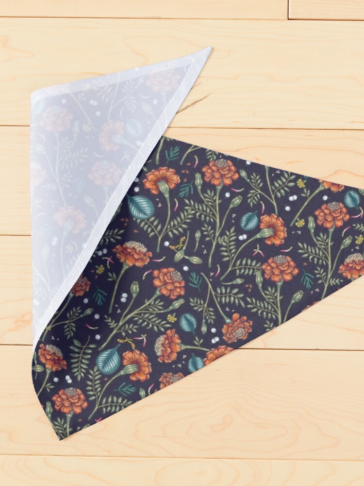 Pet Bandana, French marigold meadow designed and sold by smalldrawing