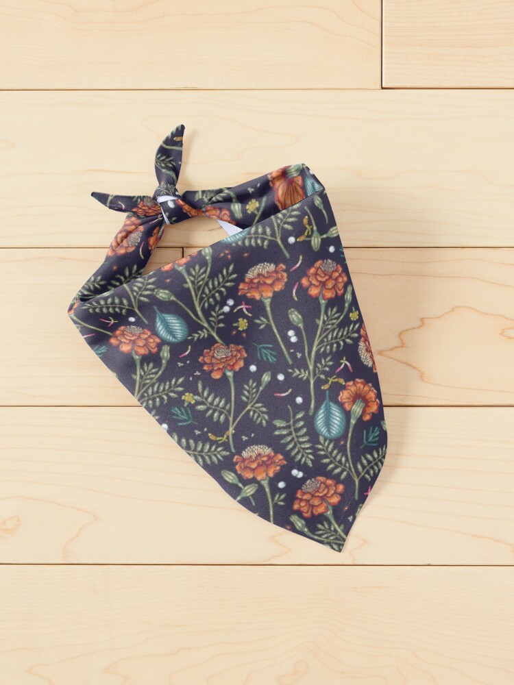 Thumbnail 2 of 6, Pet Bandana, French marigold meadow designed and sold by smalldrawing.