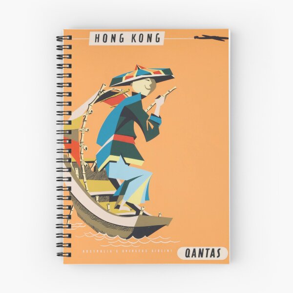 Item preview, 1954 Qantas Travel Poster Hong Kong designed and sold by SuperMerchMan.