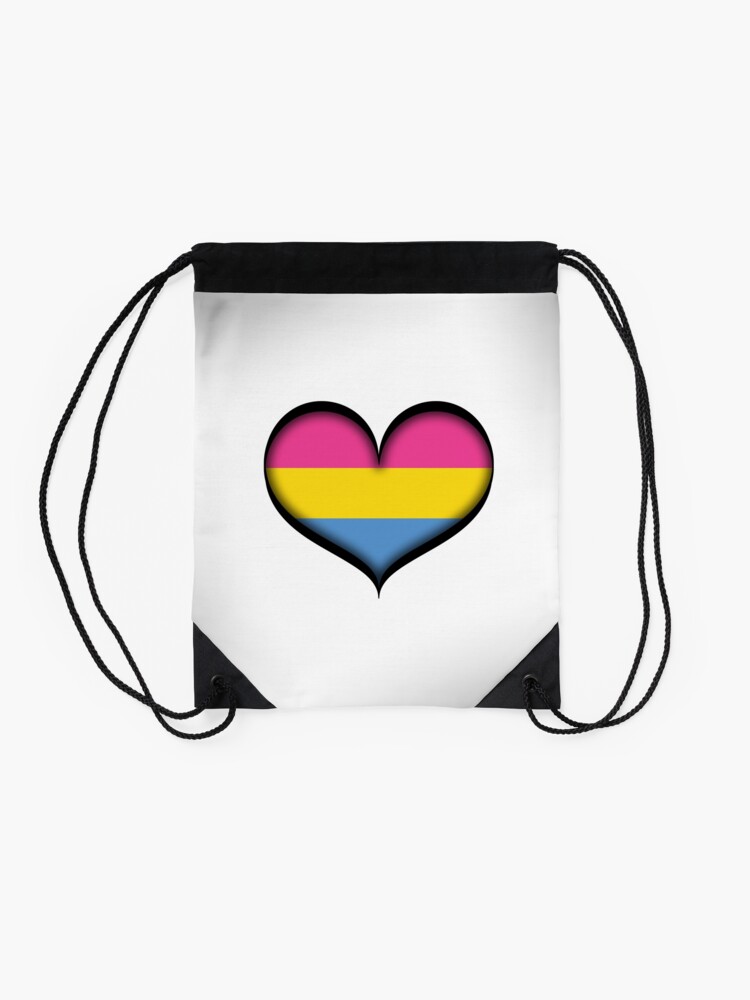 Alternate view of Pansexual Heart Drawstring Bag