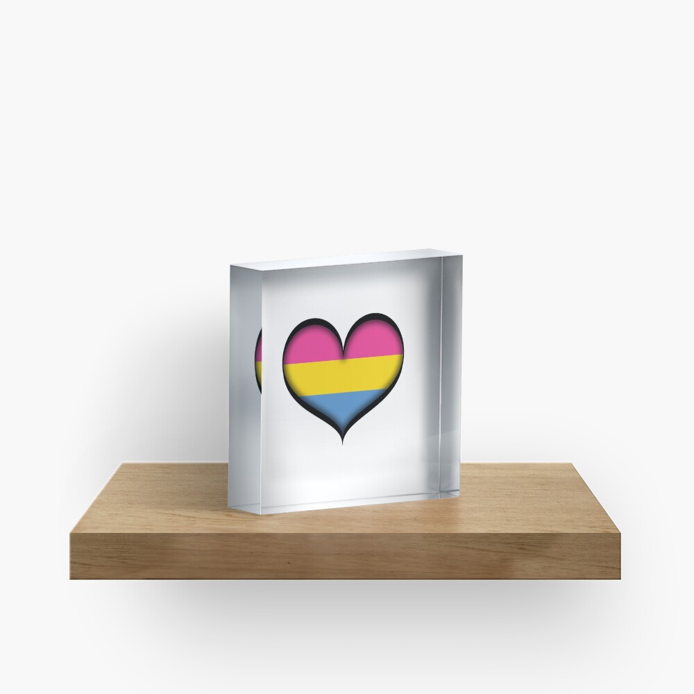 Pansexual Heart Acrylic Block