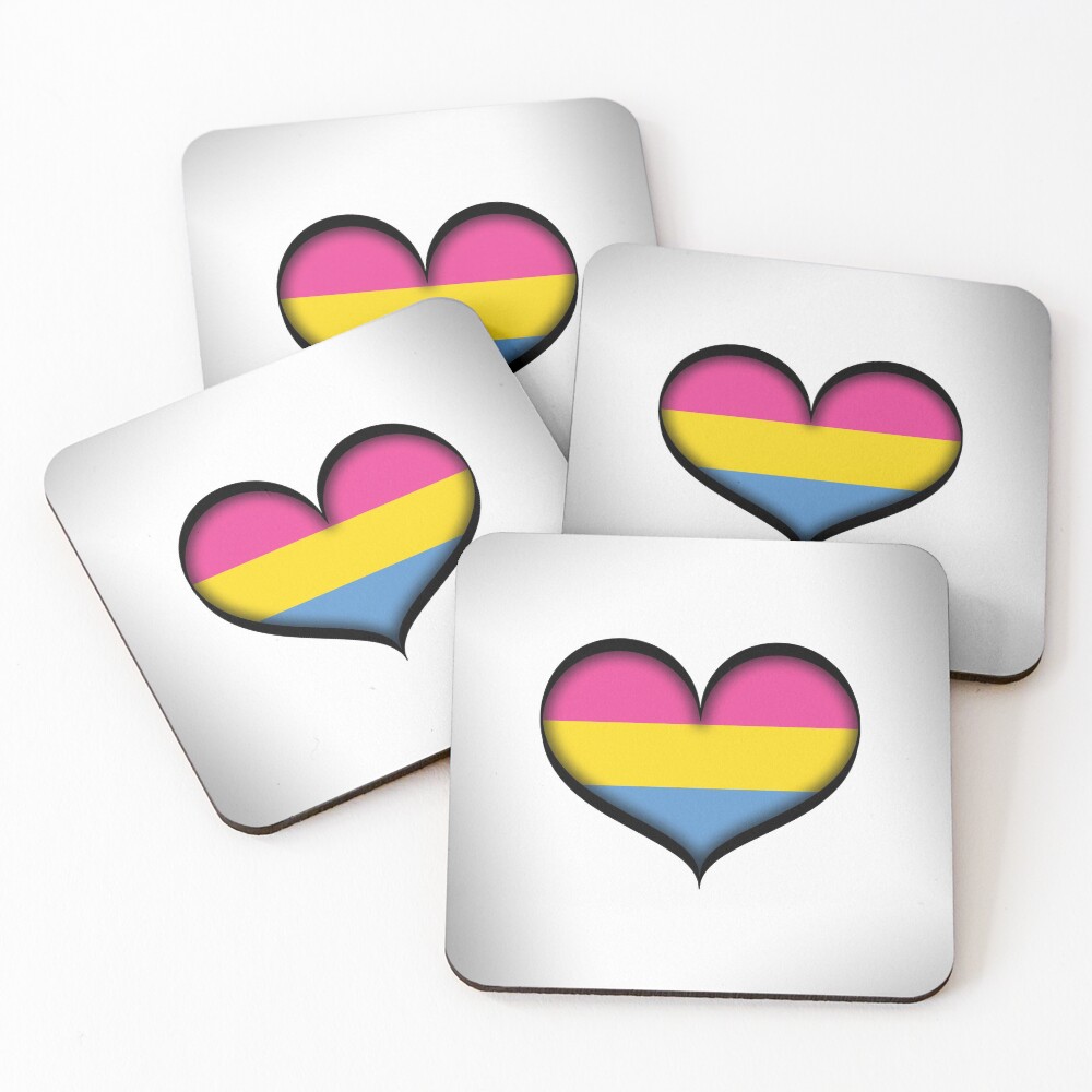 Pansexual Heart Coasters (Set of 4)