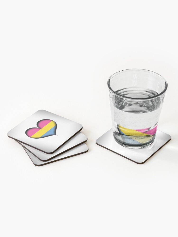 Alternate view of Pansexual Heart Coasters (Set of 4)