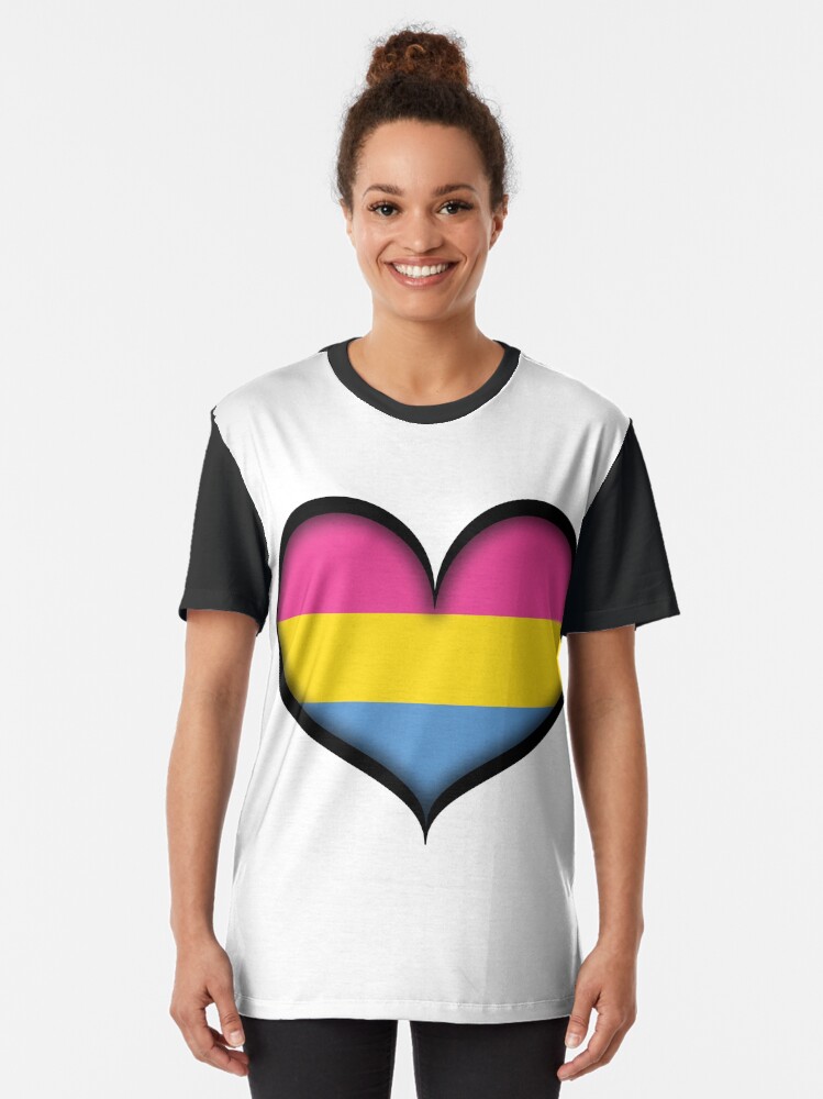 Alternate view of Pansexual Heart Graphic T-Shirt