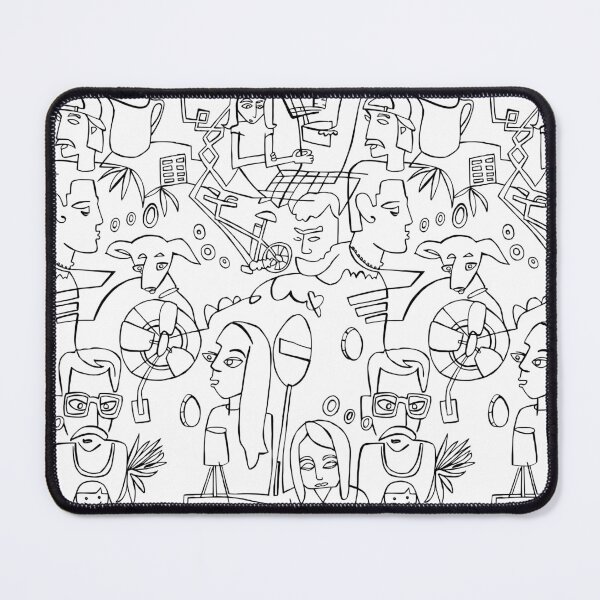 Item preview, Millennials in Black Outlines on White Cartoonart designed and sold by badlydrawnbabe.
