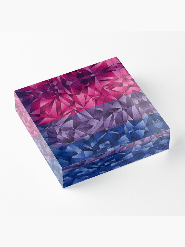 Alternate view of Abstract Bisexual Flag Acrylic Block