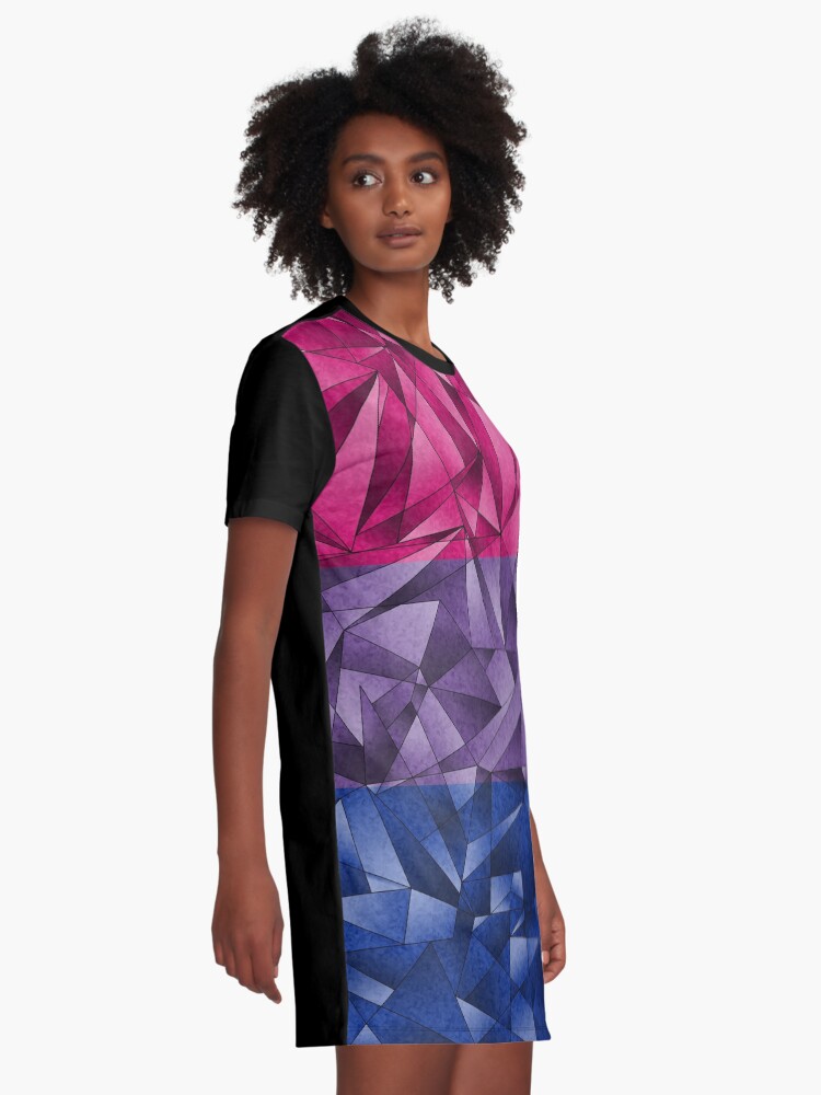 Alternate view of Abstract Bisexual Flag Graphic T-Shirt Dress