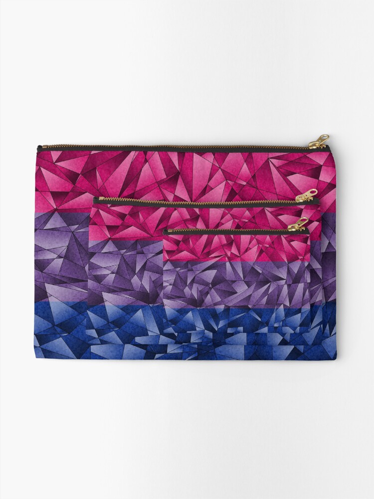 Alternate view of Abstract Bisexual Flag Zipper Pouch