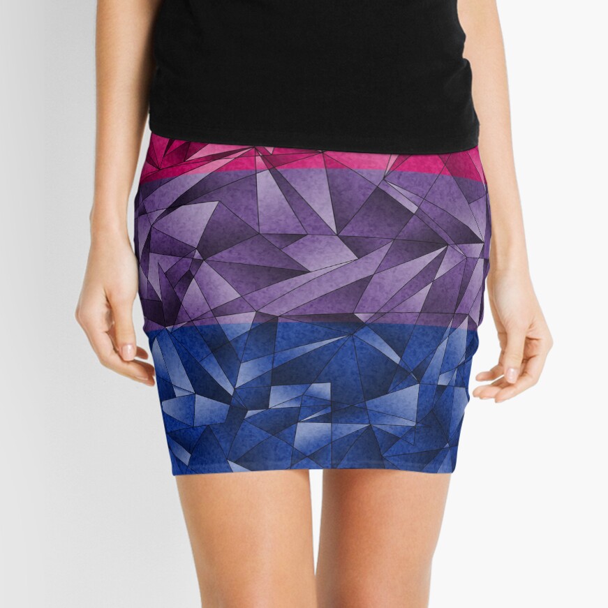 Abstract Bisexual Flag Mini Skirt
