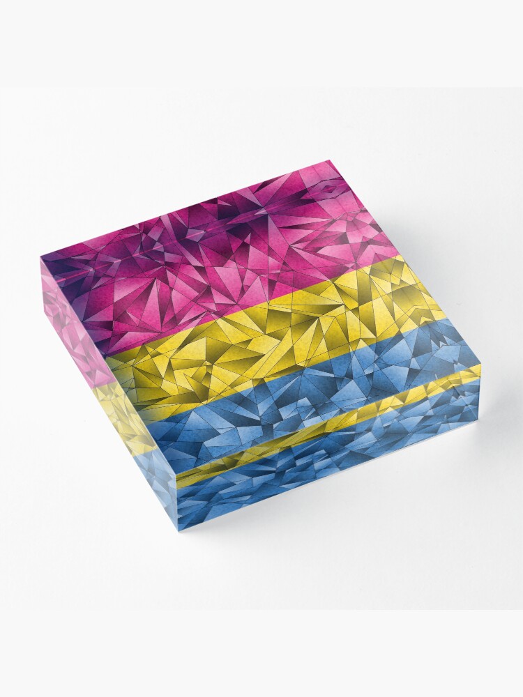 Alternate view of Abstract Pansexual Flag Acrylic Block