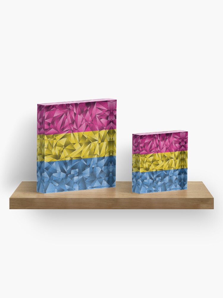 Alternate view of Abstract Pansexual Flag Acrylic Block