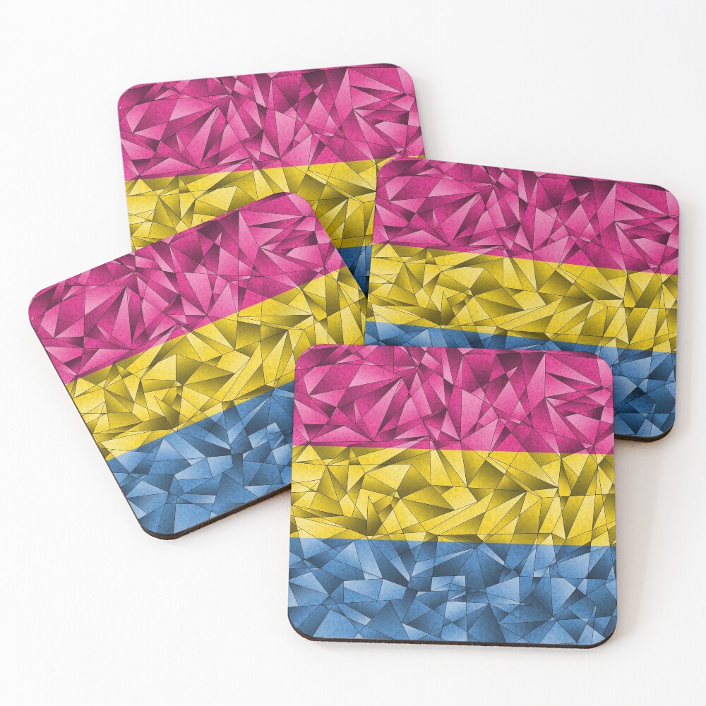Abstract Pansexual Flag Coasters (Set of 4)