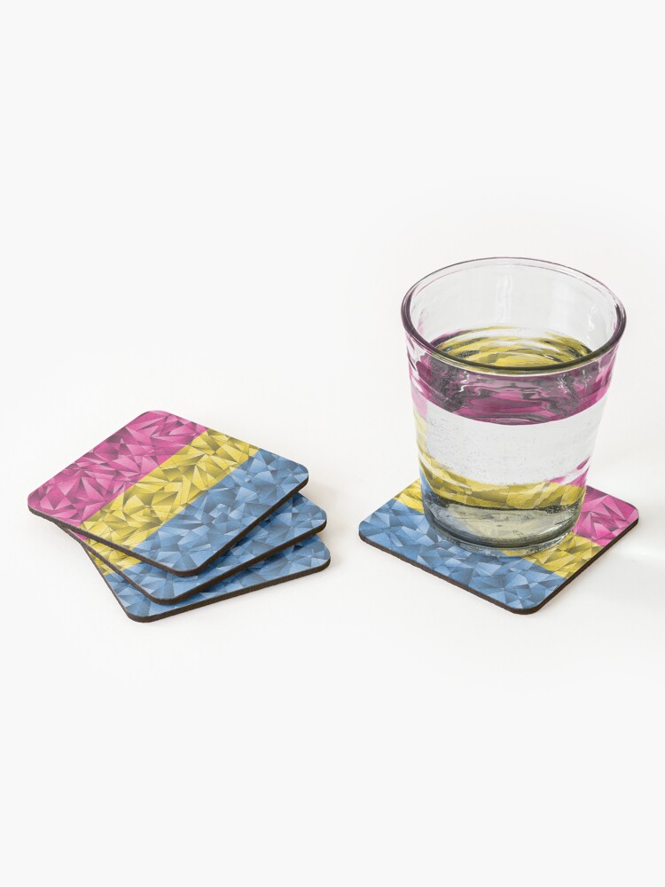 Alternate view of Abstract Pansexual Flag Coasters (Set of 4)