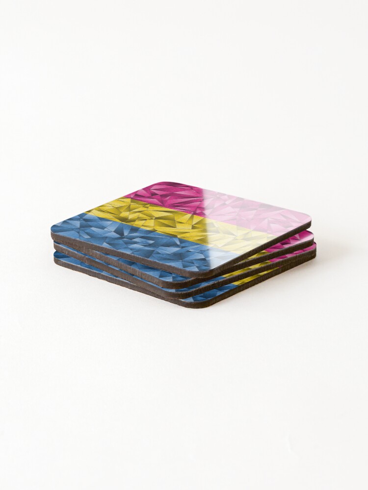 Alternate view of Abstract Pansexual Flag Coasters (Set of 4)
