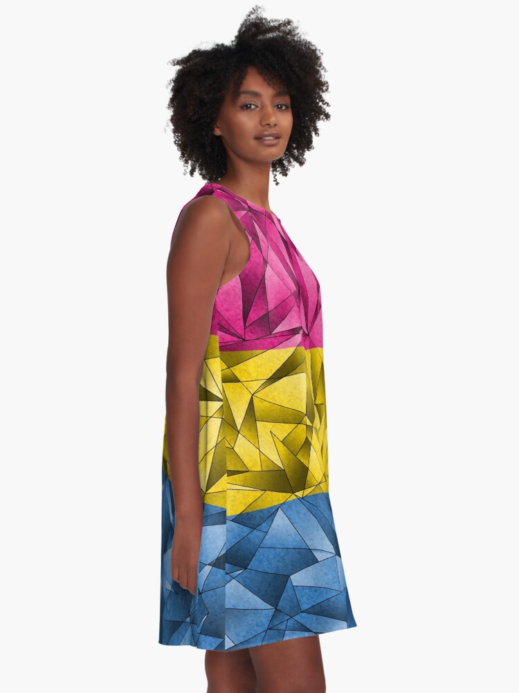 Alternate view of Abstract Pansexual Flag A-Line Dress