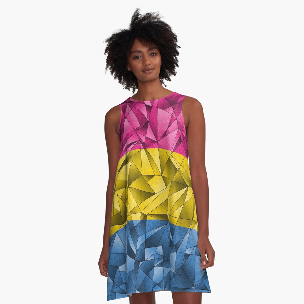 Abstract Pansexual Flag A-Line Dress