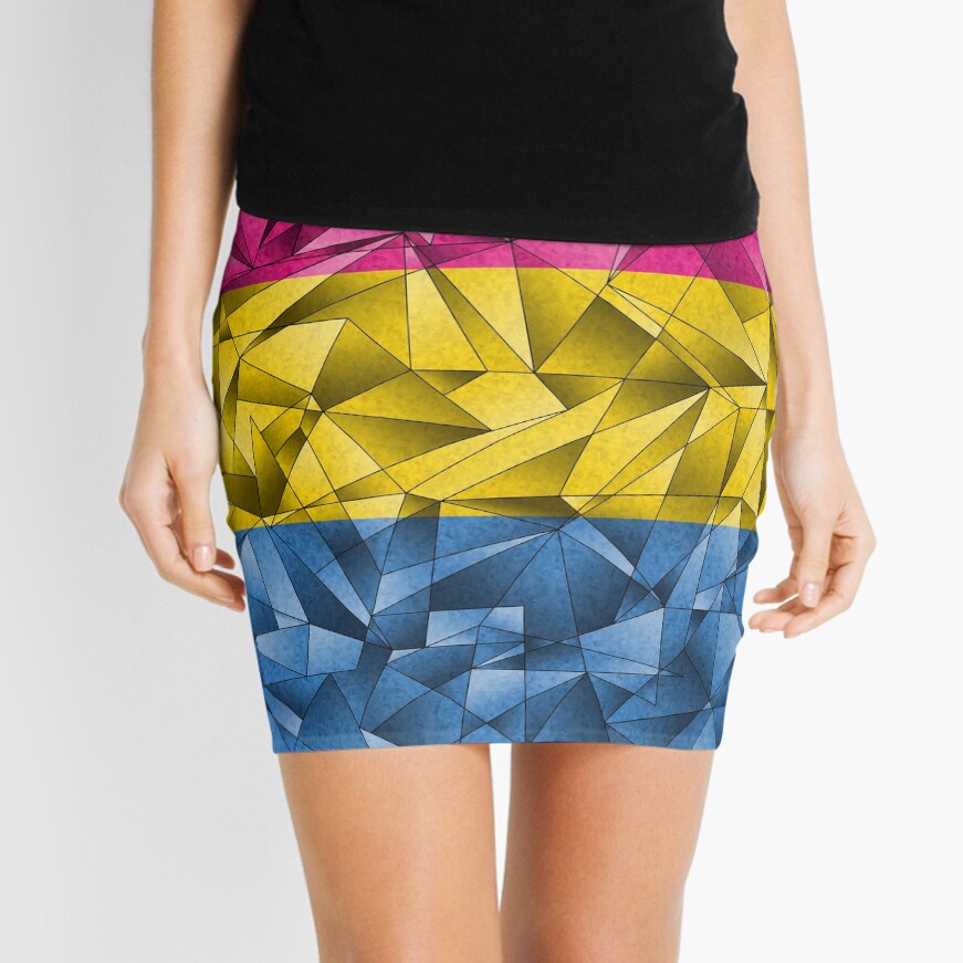 Abstract Pansexual Flag Mini Skirt