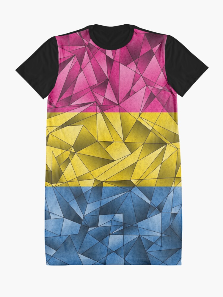 Alternate view of Abstract Pansexual Flag Graphic T-Shirt Dress