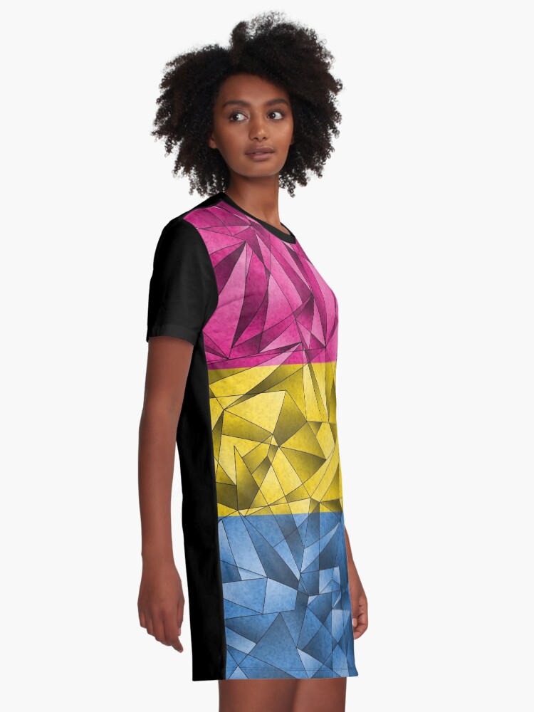 Alternate view of Abstract Pansexual Flag Graphic T-Shirt Dress