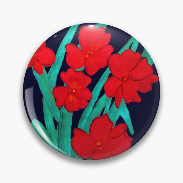 Item preview, Red flowers gladiolus art nouveau style designed and sold by Anna Lemos.