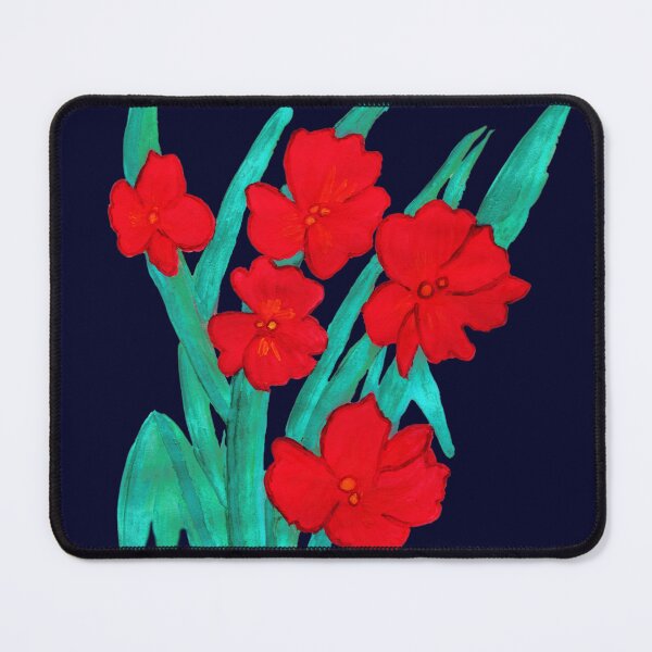 Item preview, Red flowers gladiolus art nouveau style designed and sold by Anna Lemos.